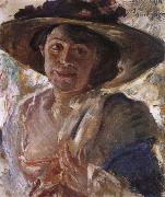 Lovis Corinth Woman in a Rose-Trimmed Hat oil painting artist